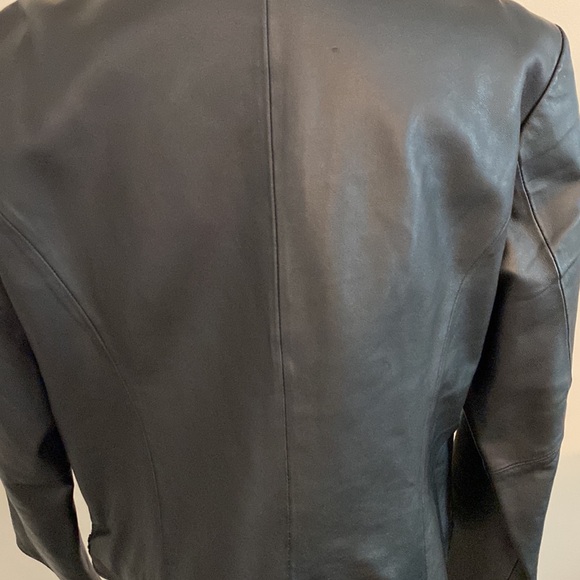 Chico’s black leather beaded jacket. Rare find - Picture 5 of 14